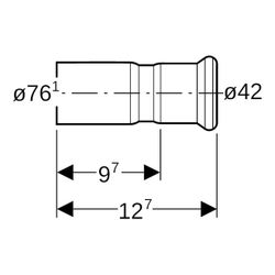 Geberit Mapress C-Stahl Reduktion mit Einschubende d 76,1mm, d1 42mm... GEBERIT-22330 4024723223306 (Abb. 1)