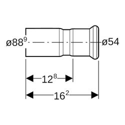 Geberit Mapress C-Stahl Reduktion mit Einschubende d 88,9mm, d1 54mm... GEBERIT-22338 4024723223382 (Abb. 1)