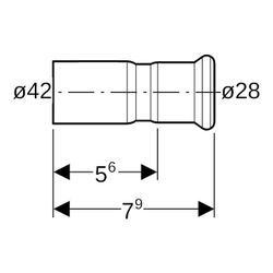 Geberit Mapress Kupfer Reduktion mit Einschubende d 42mm, d1 28mm... GEBERIT-62317 4024723623175 (Abb. 1)