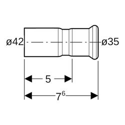 Geberit Mapress Kupfer Reduktion mit Einschubende d 42mm, d1 35mm... GEBERIT-62318 4024723623182 (Abb. 1)