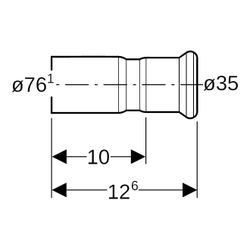 Geberit Mapress Kupfer Reduktion mit Einschubende d 76,1mm, d1 35mm... GEBERIT-62329 4024723623298 (Abb. 1)
