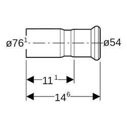Geberit Mapress Kupfer Reduktion mit Einschubende d 76,1mm, d1 54mm... GEBERIT-62331 4024723623311 (Abb. 1)