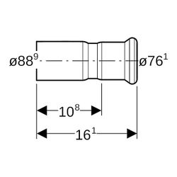 Geberit Mapress Kupfer Reduktion mit Einschubende d 88,9mm, d1 76,1mm... GEBERIT-62336 4024723623366 (Abb. 1)