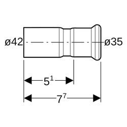 Geberit Reduktion Mapress Therm, 42x35mm, Edelstahl, 42418... GEBERIT-42418 4025410096708 (Abb. 1)