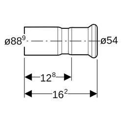 Geberit Mapress Therm Reduktion mit Einschubende D 88,9mm, D1 54mm, 42438... GEBERIT-42438 4025410096739 (Abb. 1)