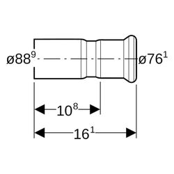Geberit Mapress Therm Reduktion mit Einschubende D 88,9mm, D1 76,1mm, 42439... GEBERIT-42439 4025410096746 (Abb. 1)