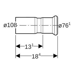 Geberit Mapress Therm Reduktion mit Einschubende d 108mm, d1 76,1mm... GEBERIT-42446 4025410096753 (Abb. 1)