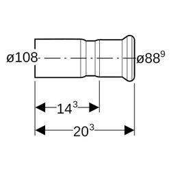 Geberit Mapress Therm Reduktion mit Einschubende D 108mm, D1 88,9mm, 42448... GEBERIT-42448 4025410096760 (Abb. 1)