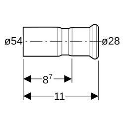 Geberit Reduktion Mapress Therm 42422, 54x28mm, Edelstahl, Edelstahl... GEBERIT-42422 4064746039973 (Abb. 1)