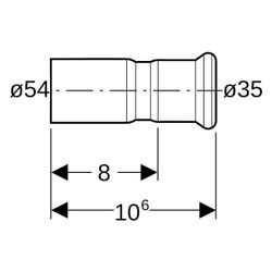 Geberit Reduktion Mapress Therm 42425, DN 50/32, 54x35mm, Edelstahl... GEBERIT-42425 4064746039997 (Abb. 1)