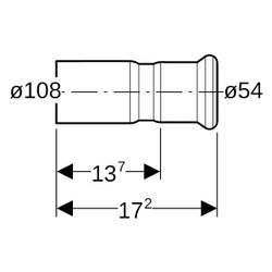 Geberit Mapress Therm Reduktion, 108x54mm, Edelstahl, 42445... GEBERIT-42445 4064746040023 (Abb. 1)
