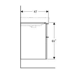 Geberit Smyle Square Unterschrank für Waschtisch, 2 Schubladen, 58,4x61,7x47cm, Weiß... GEBERIT-500352001 4025416424611 (Abb. 1)