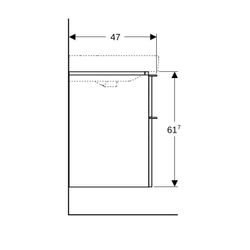 Geberit Smyle Square Unterschrank für Waschtisch, 2 Schubladen, 73,4x61,7x47cm, Weiß... GEBERIT-500353001 4025416363095 (Abb. 1)