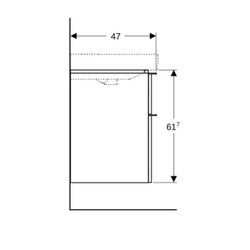 Geberit Smyle Square Unterschrank für Waschtisch, 2 Schubladen, 88,4x61,7x47cm, Weiß... GEBERIT-500354001 4025416363125 (Abb. 1)