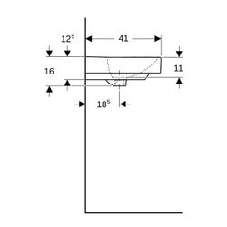 Geberit Smyle Square Handwaschbecken, 50x16x41cm, Hahnloch mittig, Überlauf sichtbar... GEBERIT-500256011 4025416437222 (Abb. 1)