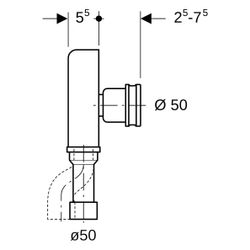 Geberit Unterputz-Geruchsverschluss für Urinal, Abgang vertikal Außendurchmesser 50m... GEBERIT-152627161 4025416019411 (Abb. 1)