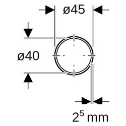 Geberit Spülbogenverlängerung, DN 40, 45mm, 100cm, PE-HD, 152170161... GEBERIT-152170161 4025416139768 (Abb. 1)