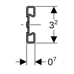 Geberit Schiene GIS, 3,2x0,7cm, Stahl, verzinkt, 461085001... GEBERIT-461085001 4025416163954 (Abb. 1)