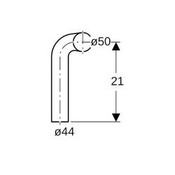 Geberit Spülbogen 90 Grad, 28x21cm, links gekröpft, Außendurchmesser 50mm, A 12cm, A... GEBERIT-118125111 4025416007869 (Abb. 1)