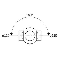 Geberit PE Kugelabzweig 88,5 Grad zweifach, Anschlüsse 180 Grad versetzt D 110mm, D1... GEBERIT-367285161 4025416031260 (Abb. 1)