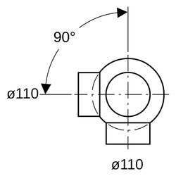 Geberit PE Kugelabzweig 88,5 Grad zweifach, Anschlüsse 90 Grad versetzt D 110mm, D1 ... GEBERIT-367335161 4025416031321 (Abb. 1)