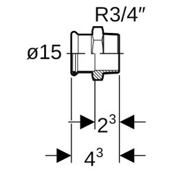 Geberit Mapress Edelstahl Übergang mit Außengewinde D 15mm, R 3/4", 31714... GEBERIT-31714 4024723317142 (Abb. 1)