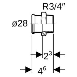 Geberit Mapress Edelstahl Übergang mit Außengewinde D 28mm, R 3/4", 31717... GEBERIT-31717 4024723317173 (Abb. 1)