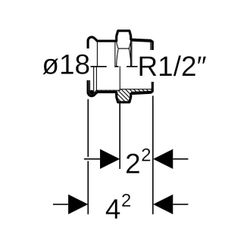 Geberit Mapress Edelstahl Übergang mit Außengewinde, Gas, d 18mm, R 1/2"... GEBERIT-34067 4024723340676 (Abb. 1)
