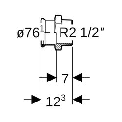 Geberit Mapress Edelstahl Übergang mit Außengewinde, Gas, d 76,1mm, R 2 1/2"... GEBERIT-34077 4024723340775 (Abb. 1)