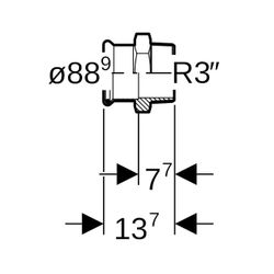 Geberit Mapress Edelstahl Übergang mit Außengewinde LABS-frei, d 88.9mm, R 3"... GEBERIT-81724 4024723817246 (Abb. 1)
