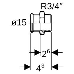 Geberit Mapress C-Stahl Übergang mit Außengewinde D 15mm, R 3/4", 21714... GEBERIT-21714 4024723217145 (Abb. 1)