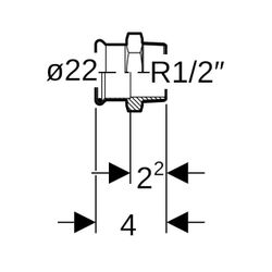Geberit Mapress C-Stahl Übergang mit Außengewinde d 22mm, R 1/2″... GEBERIT-21715 4024723217152 (Abb. 1)