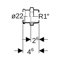 Geberit Mapress C-Stahl Übergang mit Außengewinde d 22mm, R 1″... GEBERIT-21716 4024723217169 (Abb. 1)