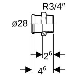 Geberit Mapress C-Stahl Übergang mit Außengewinde D 28mm, R 3/4", 21717... GEBERIT-21717 4024723217176 (Abb. 1)