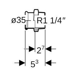 Geberit Mapress C-Stahl Übergang mit Außengewinde d 35mm, R 1 1/4″... GEBERIT-21709 4024723217091 (Abb. 1)
