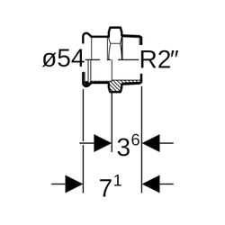 Geberit Mapress C-Stahl Übergang mit Außengewinde d 54mm, R 2″... GEBERIT-21711 4024723217114 (Abb. 1)