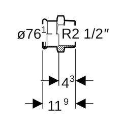 Geberit Mapress C-Stahl Übergang mit Außengewinde d 76.1mm, R 2 1/2″... GEBERIT-21713 4024723217138 (Abb. 1)
