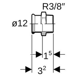 Geberit Mapress Kupfer Übergang mit Außengewinde, D 12mm, R 3/8", Rotguss bleifrei... GEBERIT-61701 4024723617013 (Abb. 1)