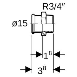 Geberit Mapress Kupfer Übergang mit Außengewinde, D 15mm, R 3/4", Rotguss bleifrei... GEBERIT-61714 4024723617143 (Abb. 1)