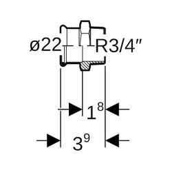Geberit Mapress Kupfer Übergang mit Außengewinde, d 22mm, R 3/4″, Rotguss bleifrei... GEBERIT-61707 4024723617075 (Abb. 1)