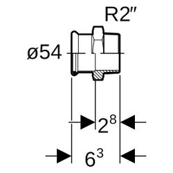 Geberit Mapress Kupfer Übergang mit Außengewinde, D 54mm, R 2", Rotguss bleifrei... GEBERIT-61711 4024723617112 (Abb. 1)