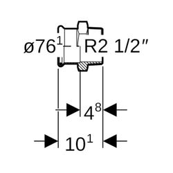 Geberit Mapress Kupfer Übergang mit Außengewinde, d 76,1mm, R 2 1/2″, Rotguss bleifrei... GEBERIT-61732 4024723617327 (Abb. 1)