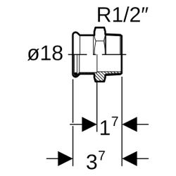 Geberit Mapress Kupfer Übergang mit Außengewinde Gas, D 18mm, R 1/2", Rotguss bleifrei... GEBERIT-34667 4024723346678 (Abb. 1)