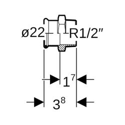 Geberit Mapress Kupfer Übergang mit Außengewinde Gas, d 22mm, R 1/2″, Rotguss bleifrei... GEBERIT-34669 4024723346692 (Abb. 1)