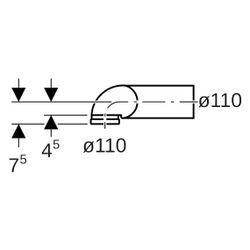 Geberit PE Anschlussbogen 90 Grad für Wand-WC, links gekröpft, mit Erweiterung, D 11... GEBERIT-367901161 4025416033042 (Abb. 1)