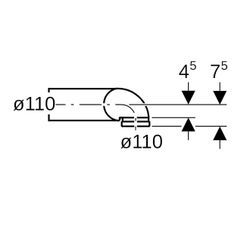 Geberit PE Anschlussbogen 90 Grad für Wand-WC, rechts gekröpft, mit Erweiterung, d 1... GEBERIT-367902161 4025416033059 (Abb. 1)