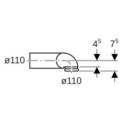 Geberit PE Anschlussbogen 90 Grad für Wand-WC, rechts gekröpft, mit Erweiterung, D 1... GEBERIT-367902161 4025416033059 (Abb. 1)