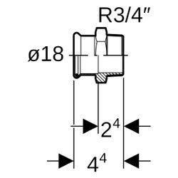 Geberit Mapress Therm Übergang mit Außengewinde, 18mm x R 3/4", Edelstahl... GEBERIT-41705 4025410096197 (Abb. 1)