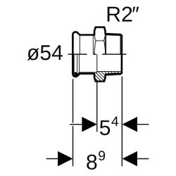 Geberit Übergang Mapress Therm, 54mm x R 2", Edelstahl, Edelstahl, 41711... GEBERIT-41711 4025410096241 (Abb. 1)