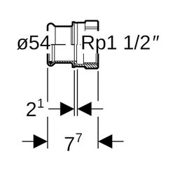 Geberit Mapress Edelstahl Übergang mit Innengewinde d 54mm, Rp 1 1/2″... GEBERIT-31822 4024723318224 (Abb. 1)